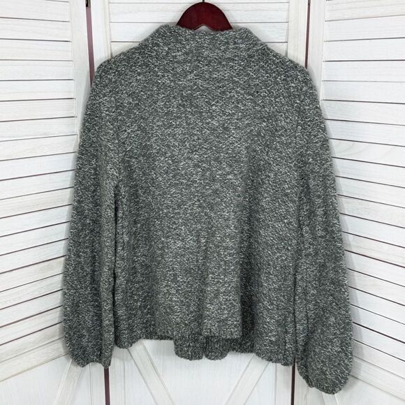 Willi Smith Marled Peplum Wool Blend Cardigan Sweater Grey  XL - Picture 9 of 12